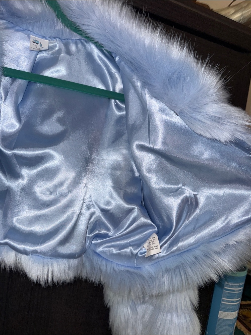 iHeartRaves Light Blue Faux Fur Cropped Puffer Jacket - Picture 6 of 10